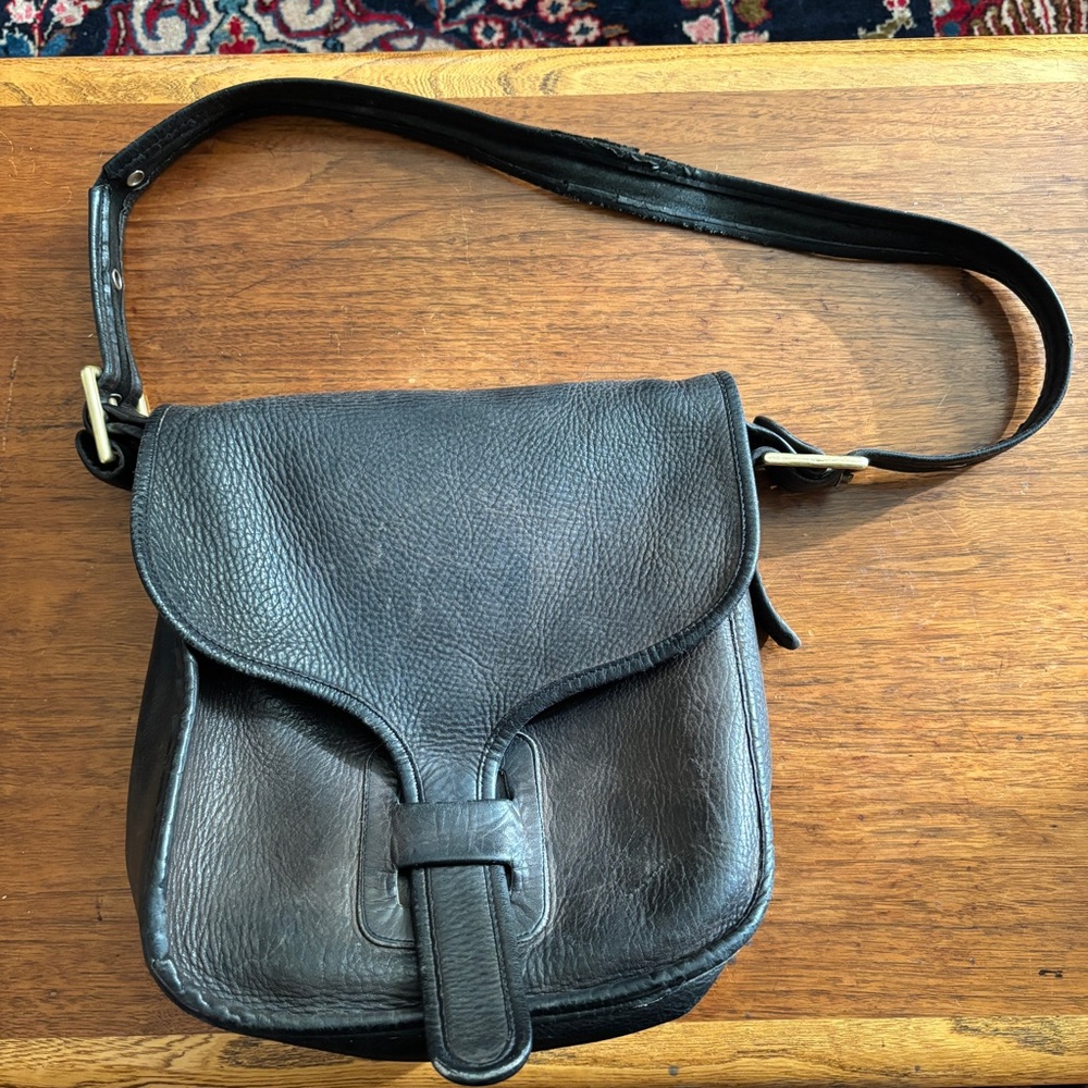 Black Leather Crossbody Bag